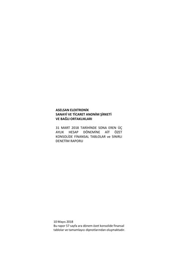 Thumbnail Aselsan Quarterly Report 2018-q1