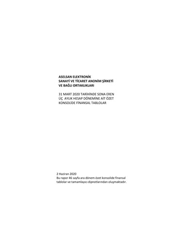 Thumbnail Aselsan Quarterly Report 2020-q1