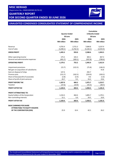 Thumbnail MISC Berhad Quarterly Report 2026-q2