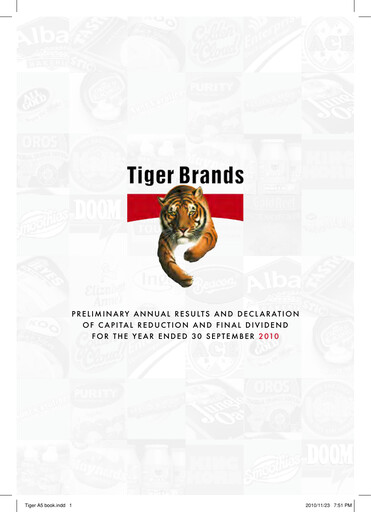 Thumbnail Tiger Brands Financial Statement 2010