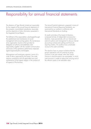 Thumbnail Tiger Brands Financial Statement 2014