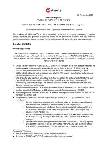 Thumbnail Avacta Group Half-year Report 2021-h1