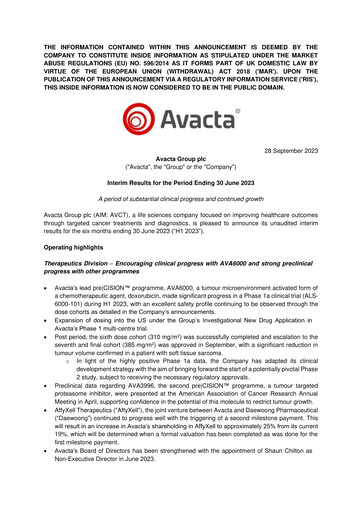 Thumbnail Avacta Group Half-year Report 2023-h1