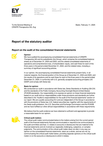 Vorschaubild CRISPR Therapeutics Finanzmitteilung 2024