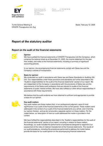 Thumbnail CRISPR Therapeutics Financial Statement 2025