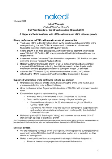 Thumbnail Naked Wines Financial Report 2021