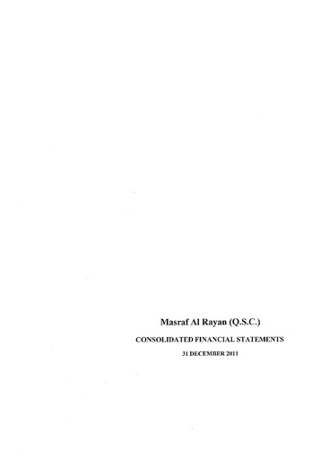 Thumbnail Masraf Al Rayan Financial Statement 2011