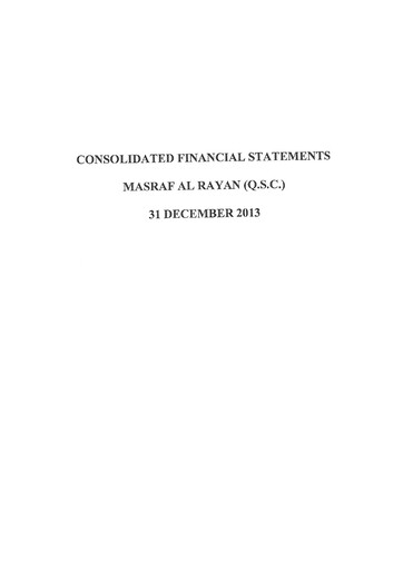 Thumbnail Masraf Al Rayan Financial Statement 2013