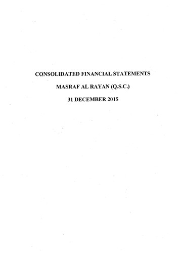 Thumbnail Masraf Al Rayan Financial Statement 2015