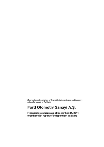 Thumbnail Ford Otosan
 Financial Statement 2011