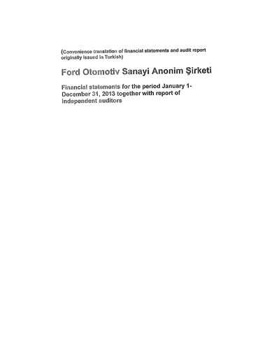 Thumbnail Ford Otosan
 Financial Statement 2013