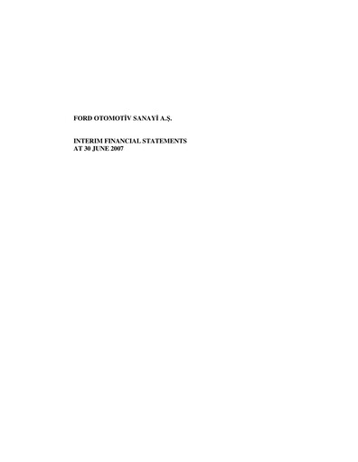 Vorschaubild Ford Otosan
 Halbjahresbericht 2007-h1