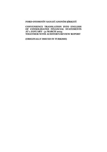 Thumbnail Ford Otosan
 Quarterly Report 2024-q1