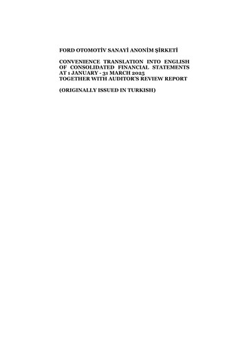 Thumbnail Ford Otosan
 Quarterly Report 2025-q1