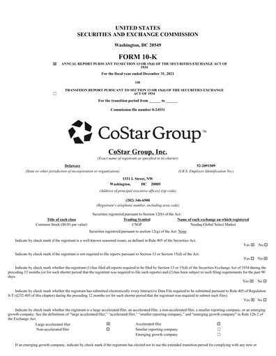Thumbnail CoStar Group Annual Report 2021