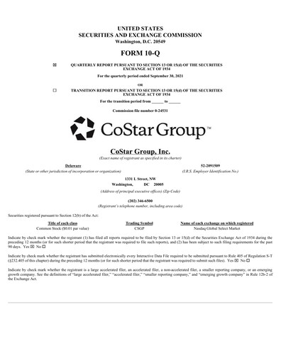 Thumbnail CoStar Group Quarterly Report 2021-q3
