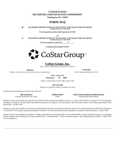 Thumbnail CoStar Group Quarterly Report 2022-q3