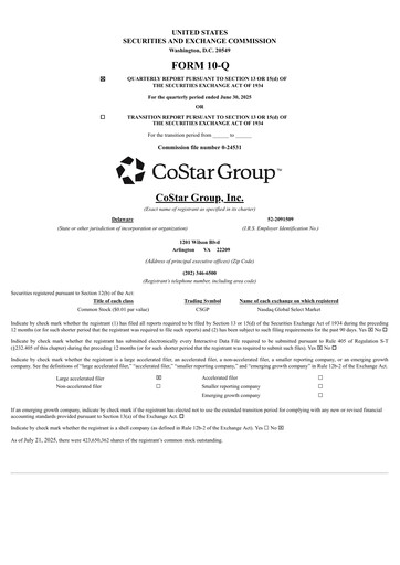 Thumbnail CoStar Group Quarterly Report 2025-q2