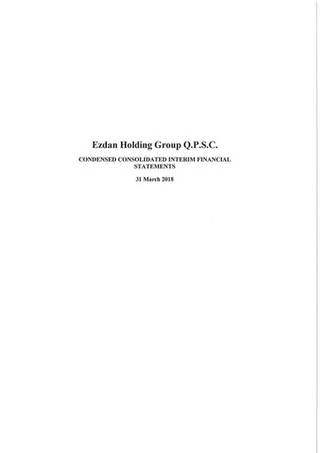 Miniature Ezdan Holding Group Bilan financier 2018-q1