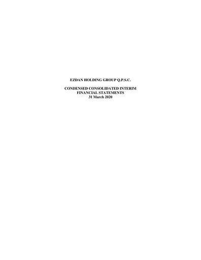 Miniature Ezdan Holding Group Bilan financier 2020-q1