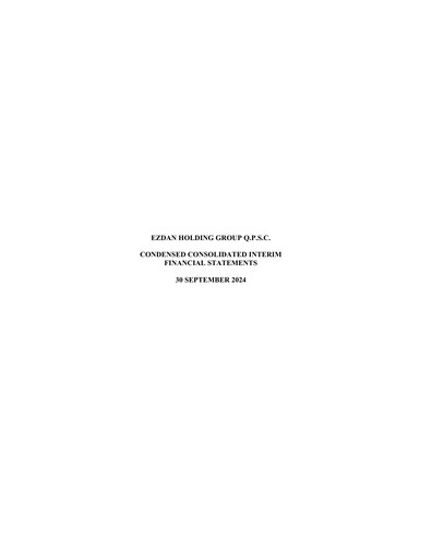 Miniature Ezdan Holding Group Bilan financier 2024-9m