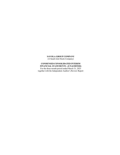 Thumbnail Savola Group Quarterly Report 2025-q1