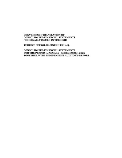 Thumbnail Türkiye Petrol Rafinerileri Financial Statement 2023