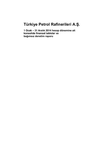Thumbnail Türkiye Petrol Rafinerileri Financial Statement 2014