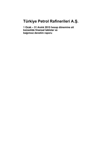 Thumbnail Türkiye Petrol Rafinerileri Financial Statement 2015