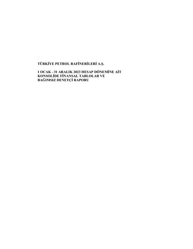 Thumbnail Türkiye Petrol Rafinerileri Financial Statement 2023
