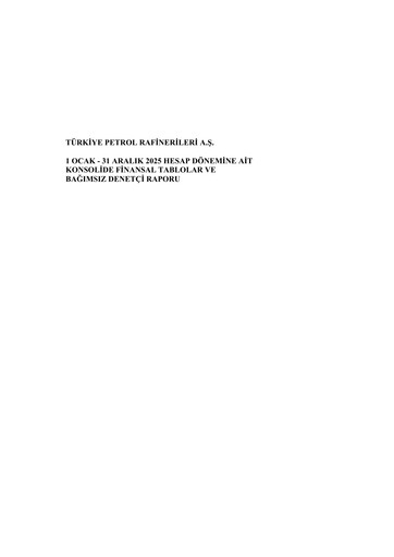 Thumbnail Türkiye Petrol Rafinerileri Financial Statement 2025