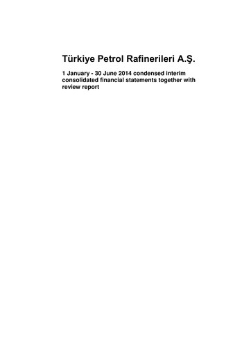 Vorschaubild Türkiye Petrol Rafinerileri Halbjahresbericht 2014-h1