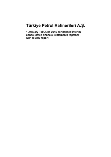 Vorschaubild Türkiye Petrol Rafinerileri Halbjahresbericht 2015-h1
