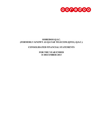 Thumbnail Ooredoo Qatar Financial Statement 2013