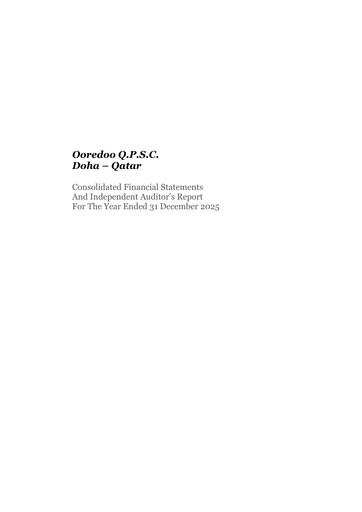 Thumbnail Ooredoo Qatar Financial Statement 2025