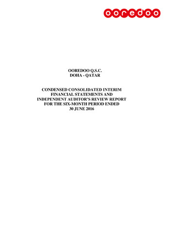 Miniature Ooredoo Qatar Rapport semestriel 2016-h1