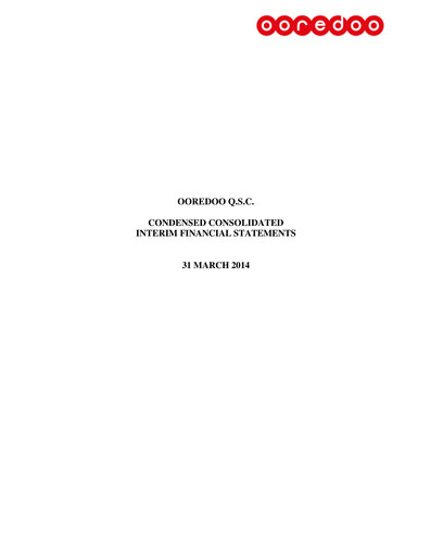Thumbnail Ooredoo Qatar Quarterly Report 2014-q1