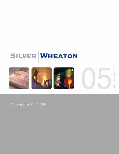 Thumbnail Wheaton Precious Metals Annual Report 2005