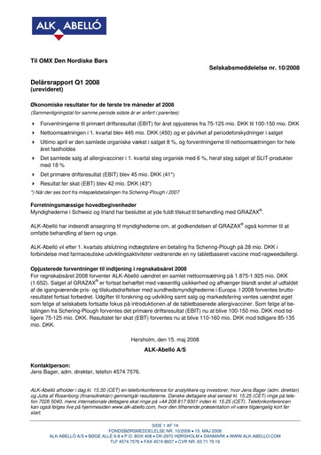 Thumbnail ALK-Abelló Quarterly Report 2008-q1