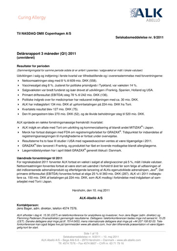 Thumbnail ALK-Abelló Quarterly Report 2011-q1