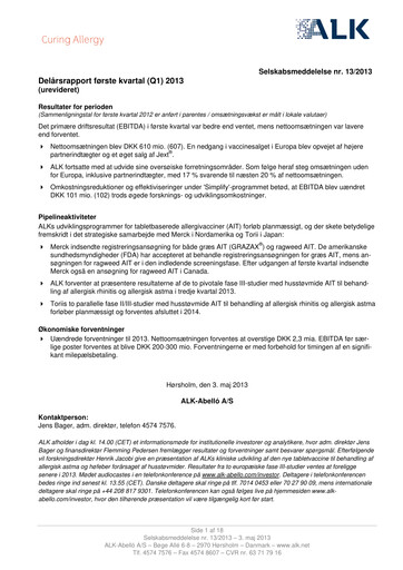 Thumbnail ALK-Abelló Quarterly Report 2013-q1