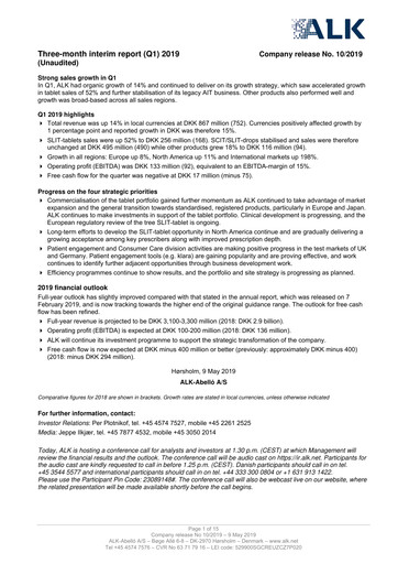 Thumbnail ALK-Abelló Quarterly Report 2019-q1