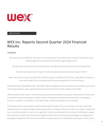Vorschaubild WEX Quartalsbericht 2024-q2