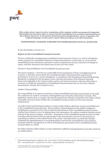 Miniature Aena Bilan financier 2016