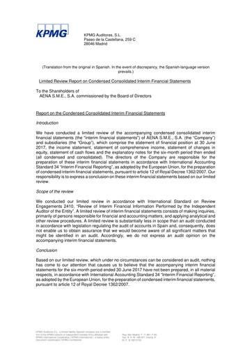 Miniature Aena Rapport semestriel 2017-h1