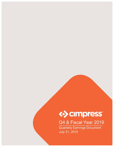 Thumbnail Cimpress Quarterly Report fy2019-q4