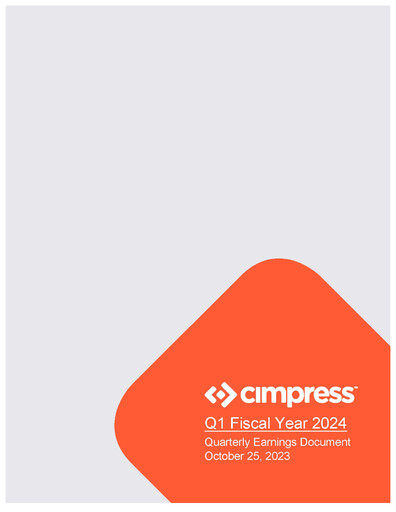 Thumbnail Cimpress Quarterly Report fy2024-q1