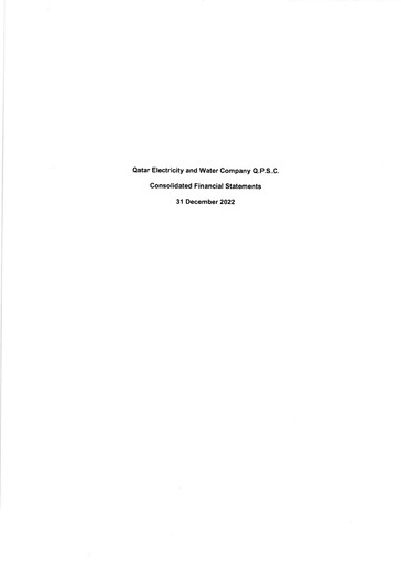 Thumbnail Qatar Electricity & Water Company Financial Statement 2022