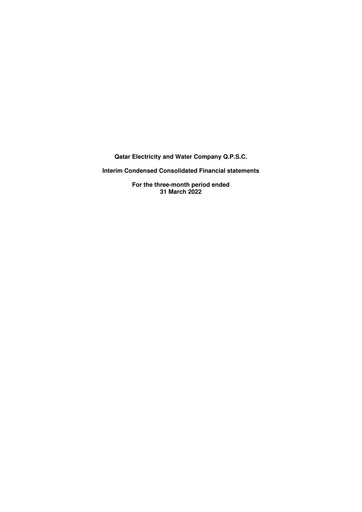 Thumbnail Qatar Electricity & Water Company Quarterly Report 2022-q1