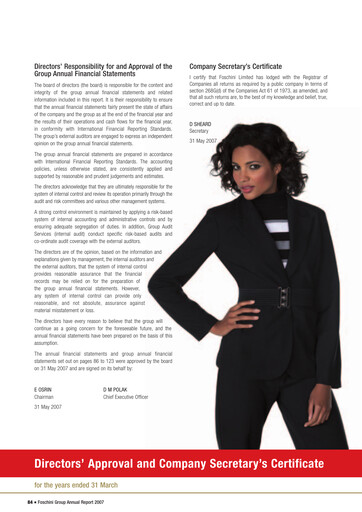 Thumbnail The Foschini Group Financial Statement 2007